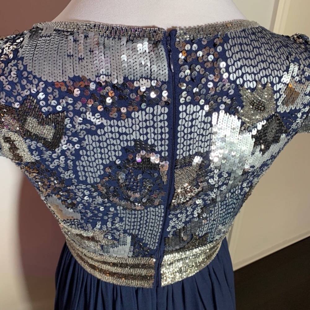 Adrianna Papell sequin long navy dress - Picture 6 of 12